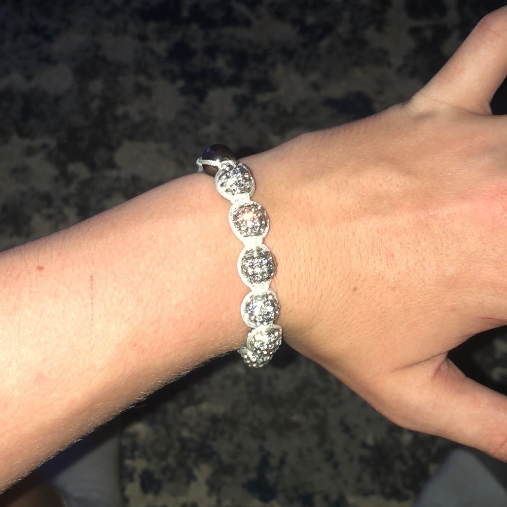 Adjustable Silver Sparkling Bracelet